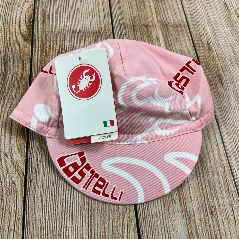 NWT Castelli Logo Stinger Cycling Hat Cap Pink Unisex One Size
